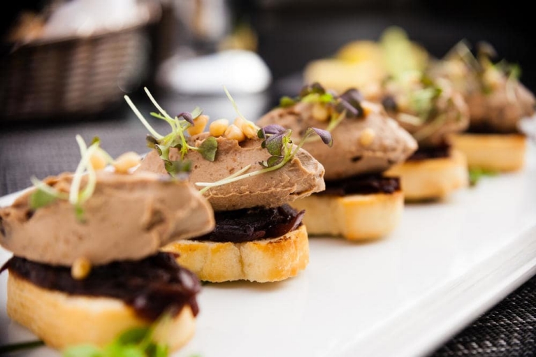 Eendenpaté ("foie gras") in Lyon, Frankrijk
