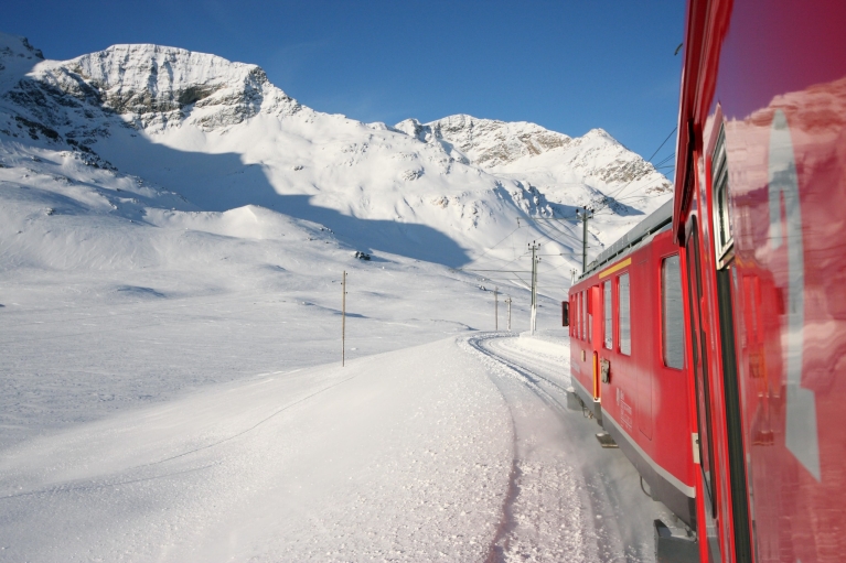 Bernina Express in winter
