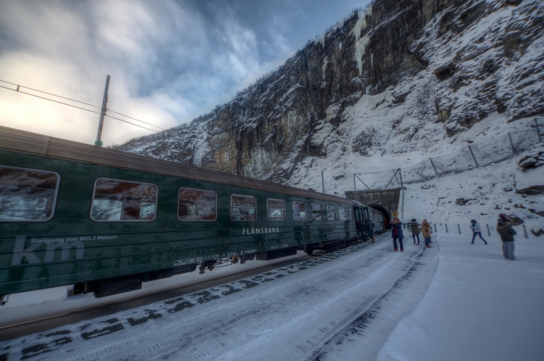 Flam railway in winter