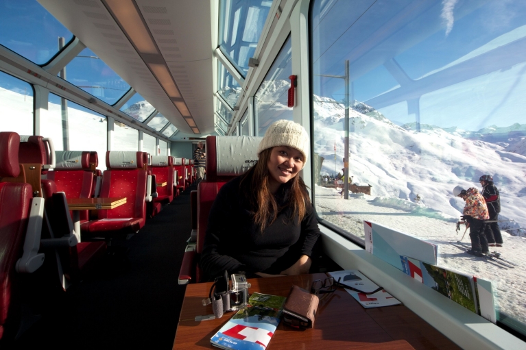 Enjoy the view in the Glacier Express