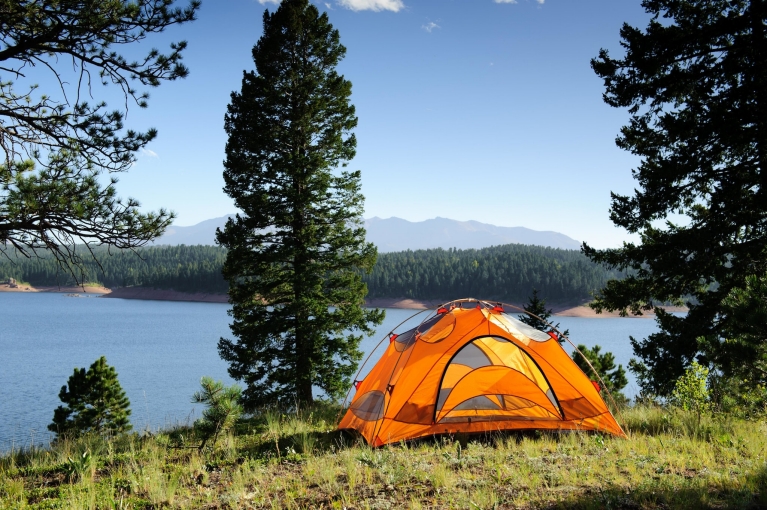 Camping Tent by Lake
